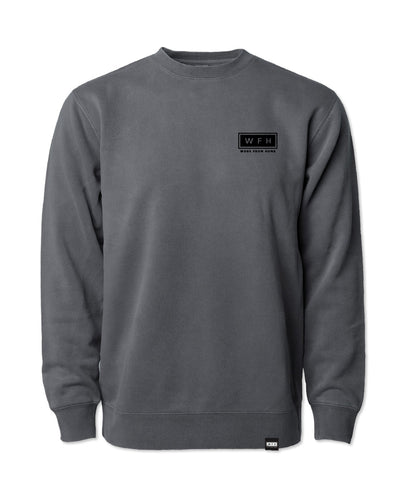 Men's WFH Logo Pigment Dyed Cozy Crew Sweatshirt - WFHLIFE.com#color_pigment-black